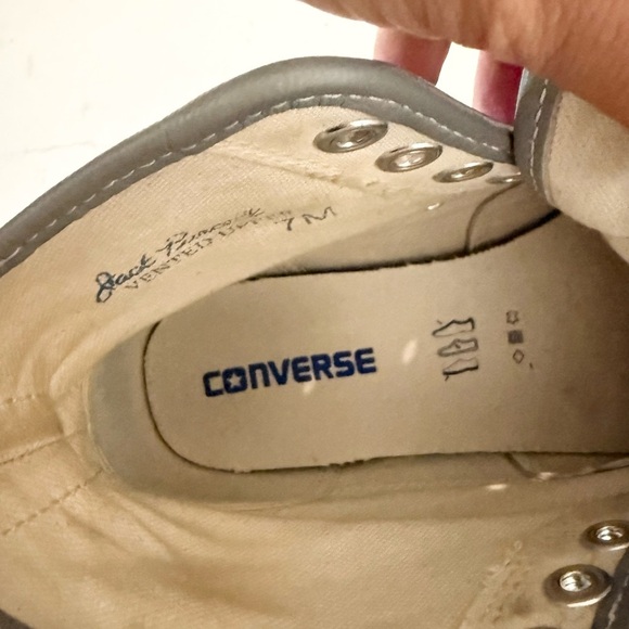 Converse Jack Purcell High OX GRAY Leather Sneakers Unisex Men's 7/ Women's 8.5 - Picture 9 of 9